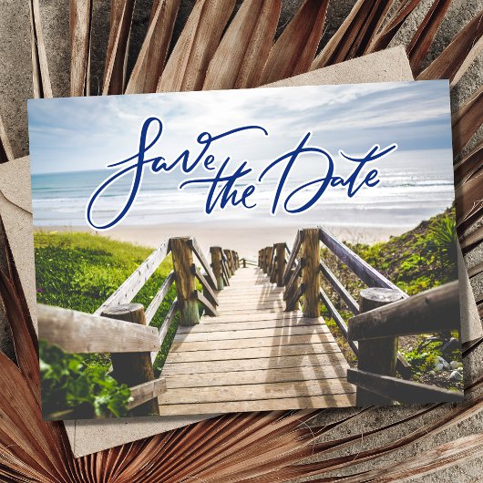 Carte Postale Faire-part Budget Beach Wedding Enregistrer la date