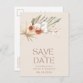 Carte Postale Faire-part Budget Boho Floral Wedding Enregistrer La Date (Devant / Derrière)