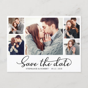 Carte Postale Faire-part Budget Calligraphie 5 Collage Photo Enregistrer La