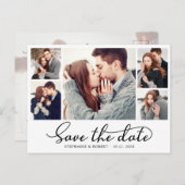 Carte Postale Faire-part Budget Calligraphie 5 Collage Photo Enregistrer La (Devant / Derrière)