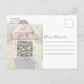 Carte Postale Faire-part Budget de code QR photo de script de calligraphie (Dos)