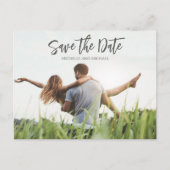 Carte Postale Faire-part Budget de photo Mariage Moderne Enregistrer le cod (Devant)