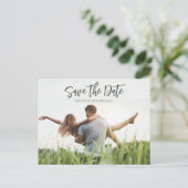 Carte Postale Faire-part Budget de photo Mariage Moderne Enregistrer le cod (Debout devant)