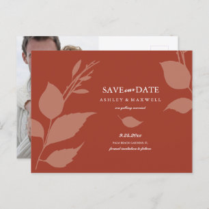 Carte Postale Faire-part Budget Enregistrer La Date Terracotta