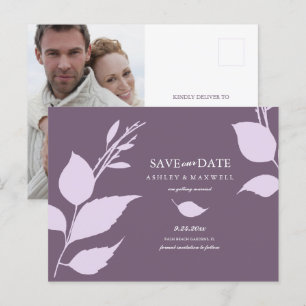 Carte Postale Faire-part Budget Enregistrer la Date Violet