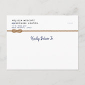 Carte Postale Faire-part (Budget Friendly) ⚓ Simple Nautique Enregistrer La (Dos)