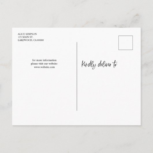 Carte Postale Faire-part Budget Funny Brush Script Enregistrer La Date Phot (Dos)