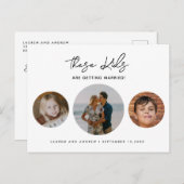Carte Postale Faire-part Budget Funny Kids Photo Wedding Enregistrer La Dat (Devant / Derrière)