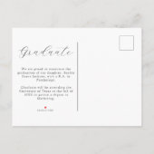 Carte Postale Faire-part Budget Moderne photo Décontractée graduation (Dos)