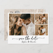 Carte Postale Faire-part Budget Moderne Typographie Collage Enregistrer la (Devant / Derrière)