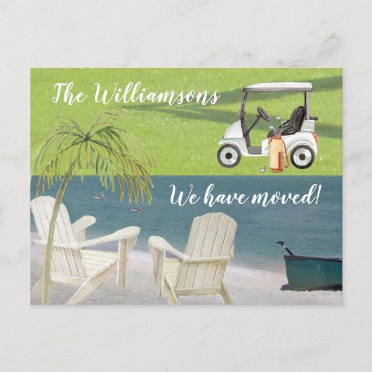 Carte Postale Faire-part Budget Ocean Beach Golf Move (Devant)