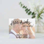Carte Postale Faire-part Budget Photo Boissons gratuites Mariage Enregistre (Debout devant)