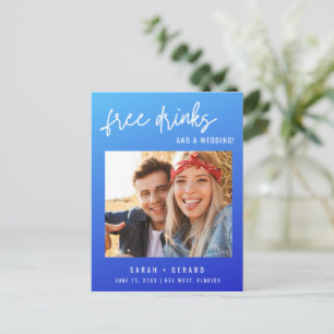 Carte Postale Faire-part Budget Photo Funny Boissons libres et un Mariage