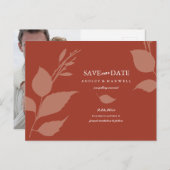 Carte Postale Faire-part Budget Save The Date Terracotta (Devant / Derrière)