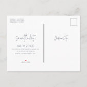 Carte Postale Faire-part Budget simple de mariage à la plage Enregistrer la (Dos)