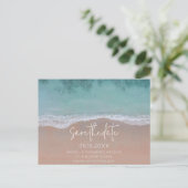 Carte Postale Faire-part Budget simple de mariage à la plage Enregistrer la (Debout devant)
