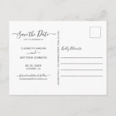 Carte Postale Faire-part Budget Simple Script en terre cuite Enregistrer la (Dos)