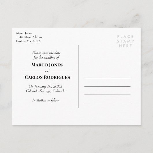 Carte Postale Faire-part Buffalo Check Arrow Monogramme Photo Enregistrer l (Dos)