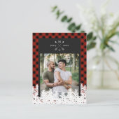 Carte Postale Faire-part Buffalo Check Arrow Monogramme Photo Enregistrer l (Debout devant)