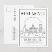 Carte Postale Faire-part Buffalo Skyline Moderne Deco | Changement d'adress (Devant / Derrière)