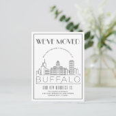Carte Postale Faire-part Buffalo Skyline Moderne Deco | Changement d'adress (Debout devant)