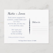 Carte Postale Faire-part Bulle de texte drôle Enregistrez la date (Dos)