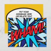 Carte Postale Faire-part Bulle de texte Fun Retro WHAM Votre Message (Devant / Derrière)