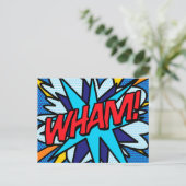 Carte Postale Faire-part Bulle de texte Fun Retro WHAM Votre Message (Debout devant)