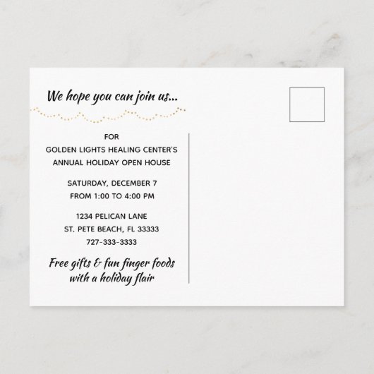 Carte Postale Faire-part Burgundy and Gold Holiday Event Enregistrer la dat (Dos)
