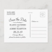 Carte Postale Faire-part Burgundy Aquarelle Floral Enregistrer La Date Cart (Dos)