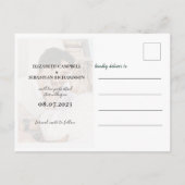 Carte Postale Faire-part Burgundy & Bleu Poussiéreux Aquarelle Save The Dat (Dos)