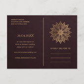 CARTE POSTALE FAIRE-PART BURGUNDY GOLD CLASSIC ORNATE MANDALA ENREGISTRER L (Dos)