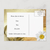 Carte Postale Faire-part Burlap Daisy Enregistrez la Date (Dos)