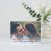 Carte Postale Faire-part Burnt Orange Texte photo Mariage Enregistrer la da (Debout devant)