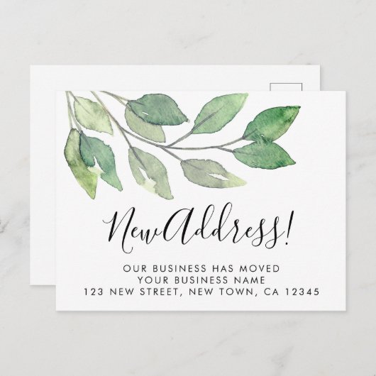 Carte Postale Faire-part Business New Address Moving (Devant / Derrière)
