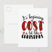 Carte Postale Faire-part Ça commence à coûter beaucoup comme Noël (Devant / Derrière)