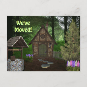 Carte Postale Faire-part Cabine dans l'avis de déménagement Woods Poster le