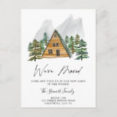 Carte Postale Faire-part Cabine rustique dans l'aquarelle bois se déplaçant (Devant)