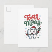 Carte Postale Faire-part Cabinet Dentaire Joyeux Noël Dentiste Xmas  (Devant / Derrière)
