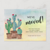 Carte Postale Faire-part Cactus Aquarelle Déménagement (Devant)