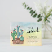 Carte Postale Faire-part Cactus Aquarelle Déménagement (Debout devant)