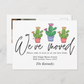 Carte Postale Faire-part Cactus Boho Mignon Nous Avons Déménagé Nouvelle Ma (Devant / Derrière)