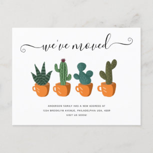 Carte Postale Faire-part Cactus Calligraphie moderne Nous avons déménagé No