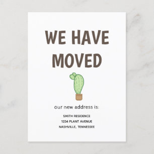 Carte Postale Faire-part Cactus dans un pot Nous avons déménagé