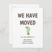 Carte Postale Faire-part Cactus dans un pot Nous avons déménagé (Devant / Derrière)