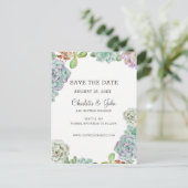 Carte Postale Faire-part Cactus du désert Les succulents sauvent les dates (Debout devant)