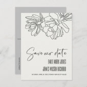 CARTE POSTALE FAIRE-PART CACTUS DU DÉSERT NOIR PLANTE SUCCULENTE CROQUIS DA (Devant / Derrière)