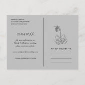 CARTE POSTALE FAIRE-PART CACTUS DU DÉSERT NOIR PLANTE SUCCULENTE CROQUIS DA (Dos)