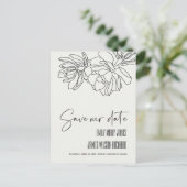 CARTE POSTALE FAIRE-PART CACTUS DU DÉSERT NOIR PLANTE SUCCULENTE CROQUIS DA (Debout devant)