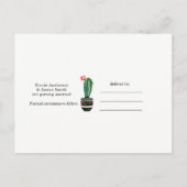 Carte Postale Faire-part Cactus Floral Rustique Sud-Ouest Save the Date (Dos)